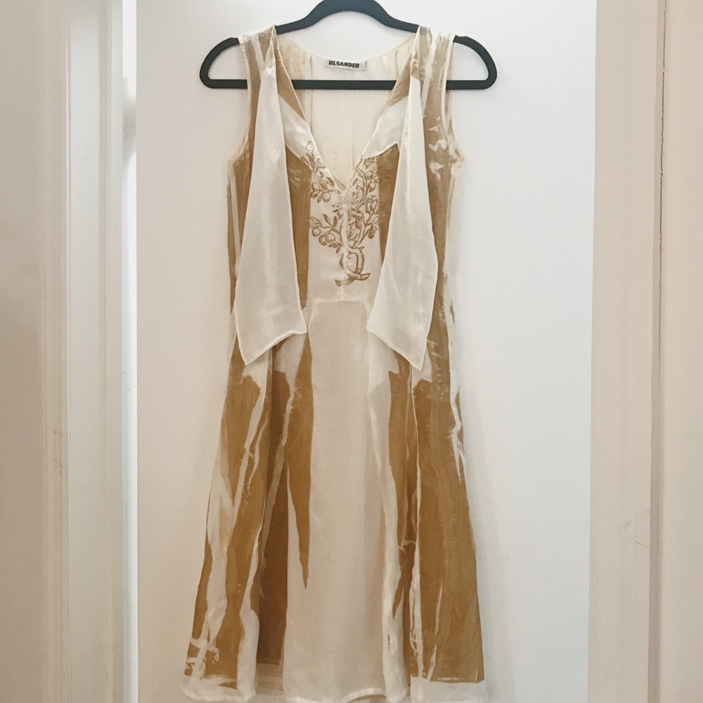 Jil Sander Vintage Printed Silk Dress (2pcs) ✨